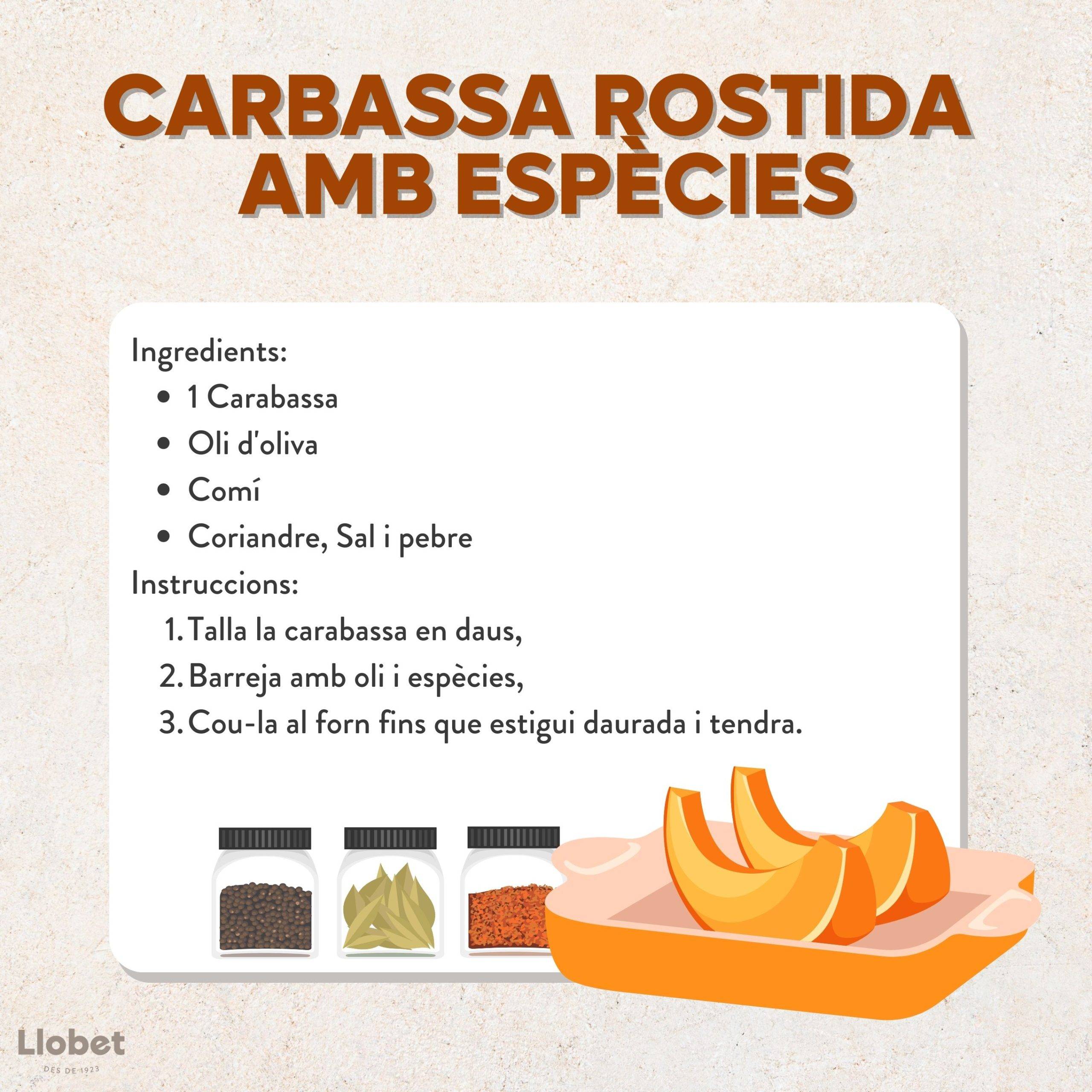 Carbassa rostida amb espècies 